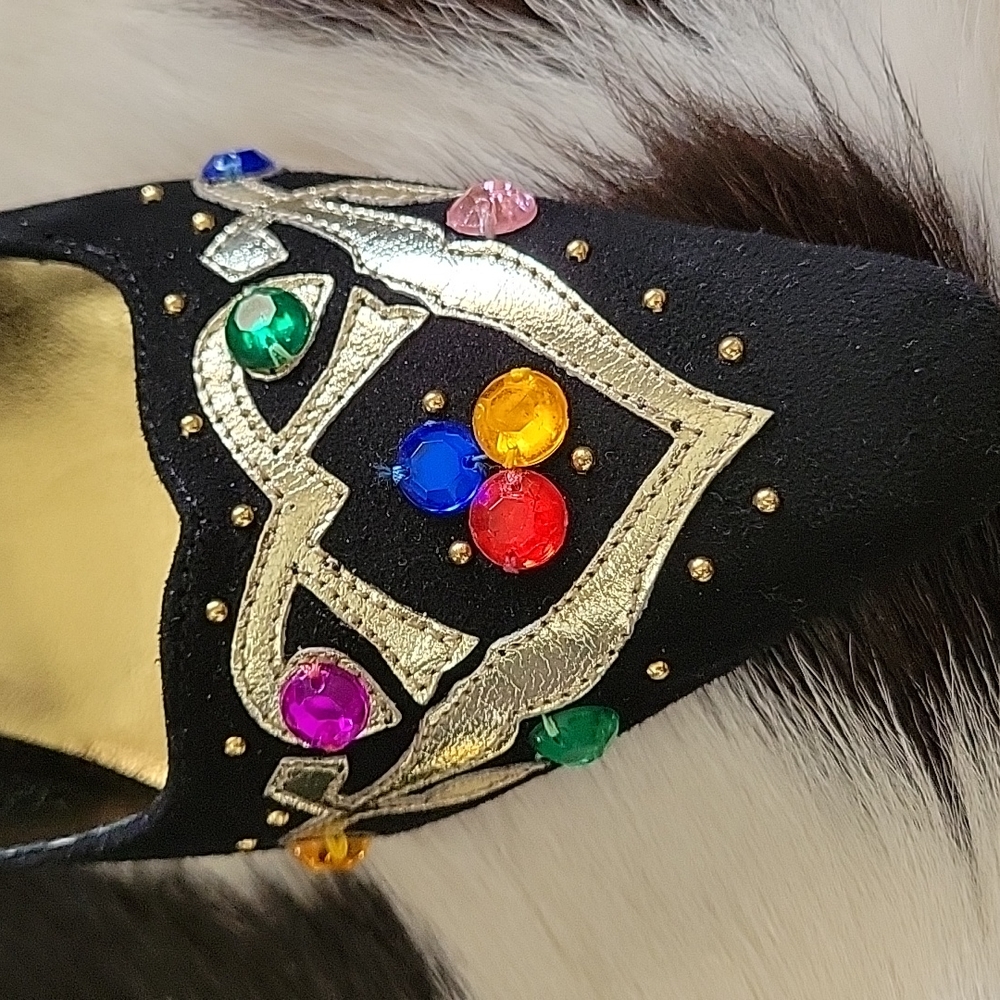 J.RENEE BLACK SUEDE EMBELLISHED PUMPS - Picture 9 of 9